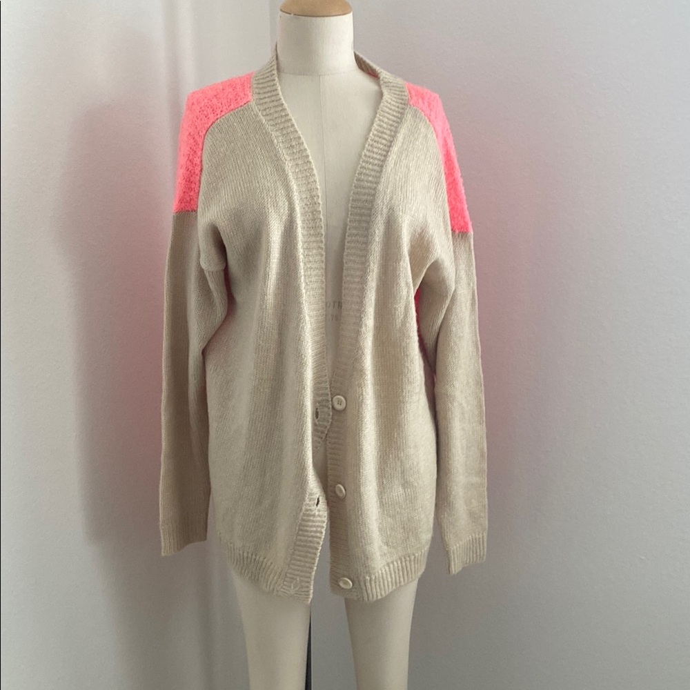 Women's Cream and salmon Pink Sweater